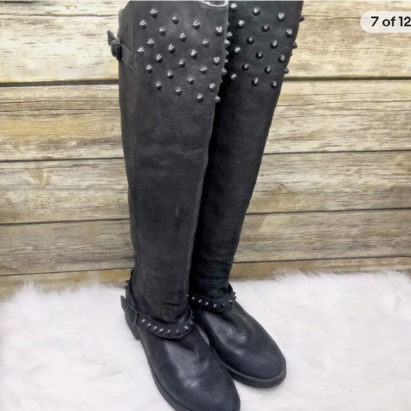 ASH Remix Genuine Leather Knee-High Boots with Metal Studs💀 - Picture 9 of 15